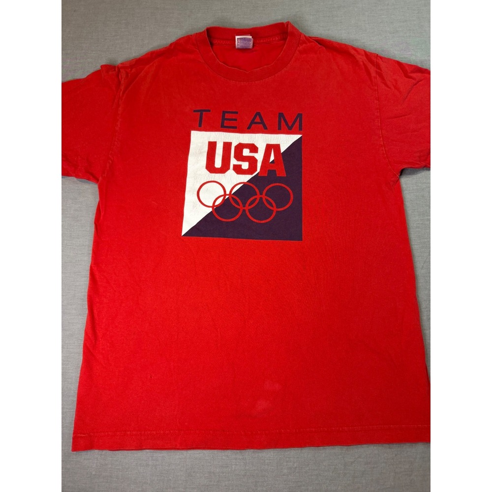 Murina Team‎ USA Olympic T-Shirt Mens Large Red Vintage Graphic Tee Made in USA